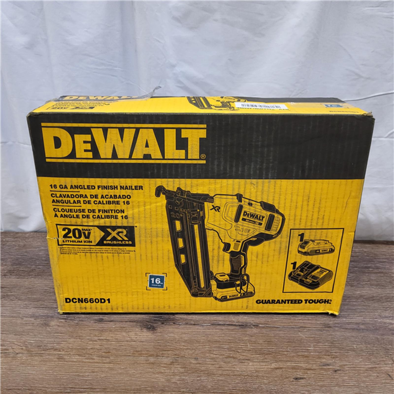 AS-IS DeWalt DCN660D1 20V 16 Gauge Cordless Angled Finish Nailer Kit W/ 2Ah Battery