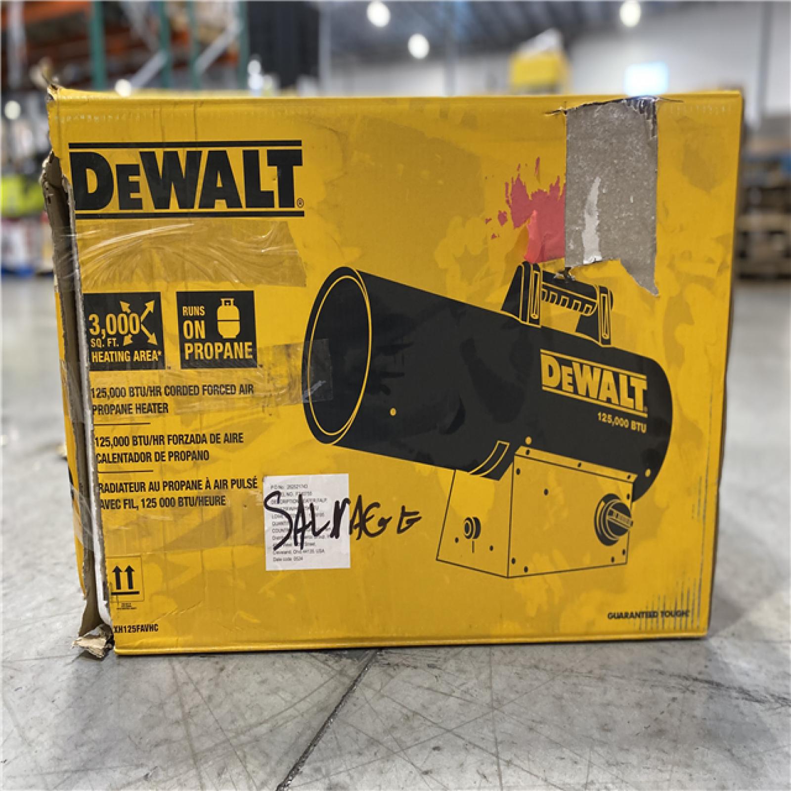 DALLAS LOCATION  - DEWALT Forced Air Propane 125000-BTU Outdoor Portable Forced Air Propane Heater