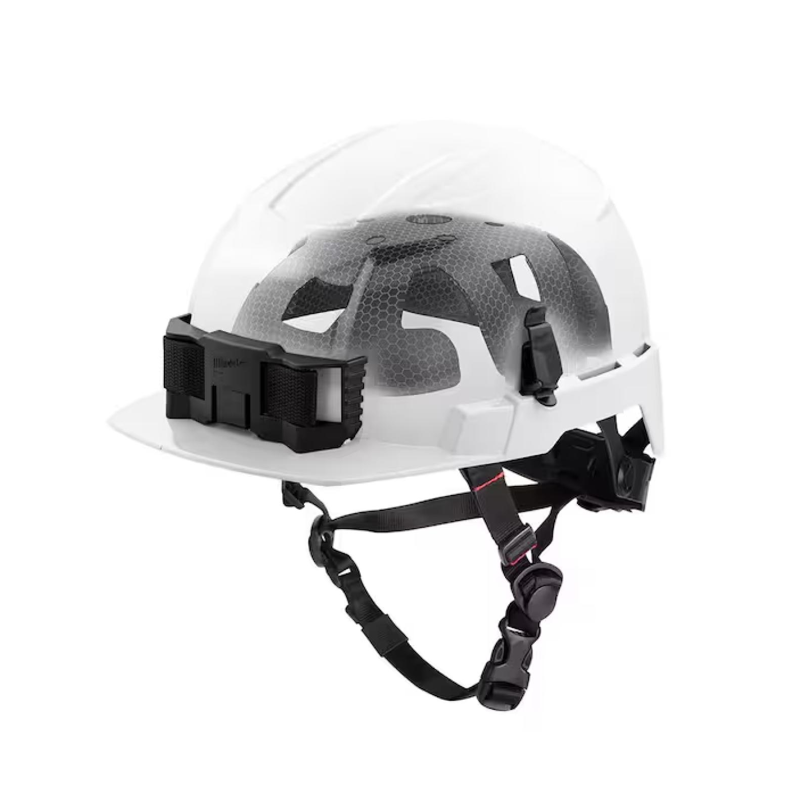 NEW! -Milwaukee BOLT White Type 2 Class E Front Brim Non-Vented Safety Helmet with IMPACT-ARMOR Liner - (8 UNITS)