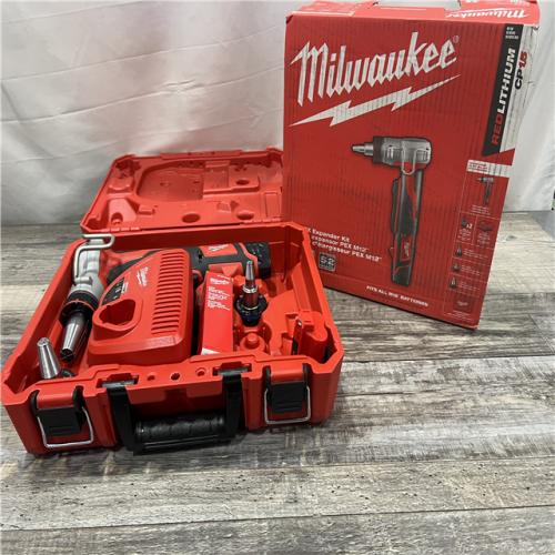 AS-IS MLIWAUKEE  12-Volt Lithium-Ion Cordless PEX Expansion Tool Kit with (2) 1.5 Ah Batteries, (3) Expansion Heads and Hard Case