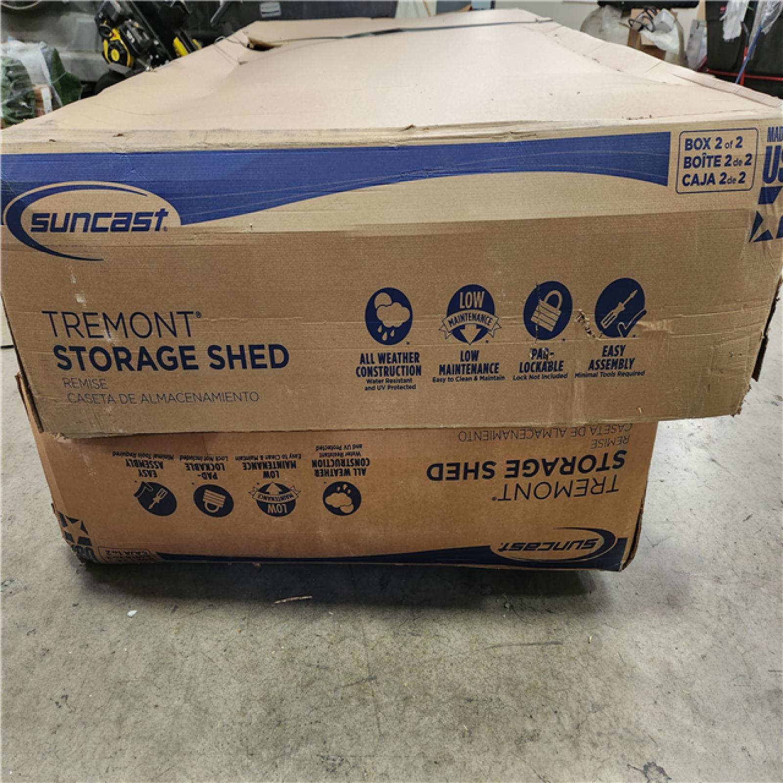 Phoenix Location Suncast Tremont 8 ft. 4-1/2 in. x 10 ft. 2-1/4 in. Plastic Storage Shed