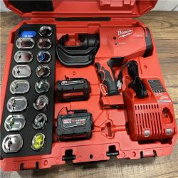 AS IS Milwaukee M18 18-Volt Lithium-Ion Cordless FORCE LOGIC 750 MCM Crimper Kit with EXACT #6 750 MCM Al Dies