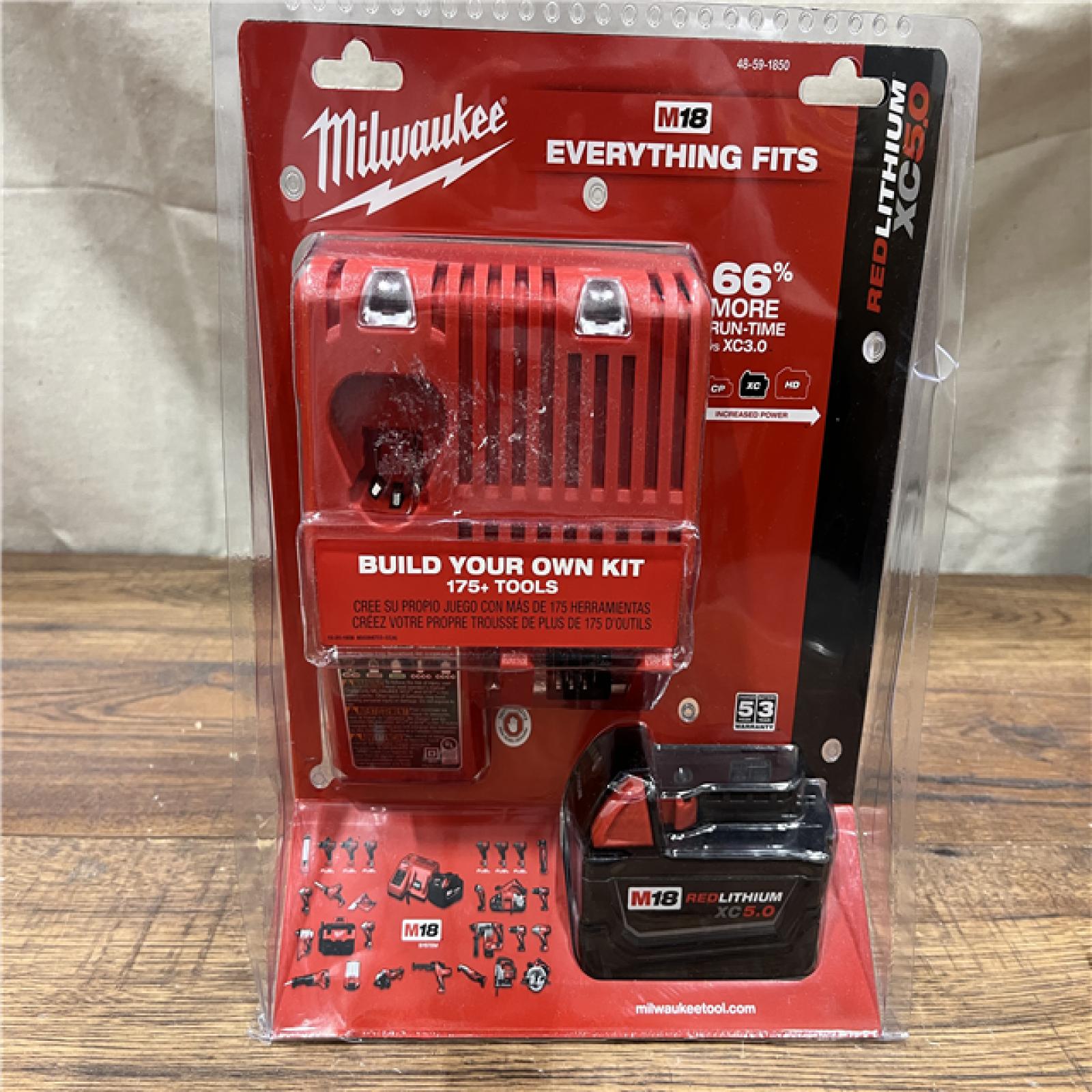 NEW - Milwaukee M18 18-Volt Lithium-Ion XC Starter Kit with (1) 5.0Ah Battery and Charger