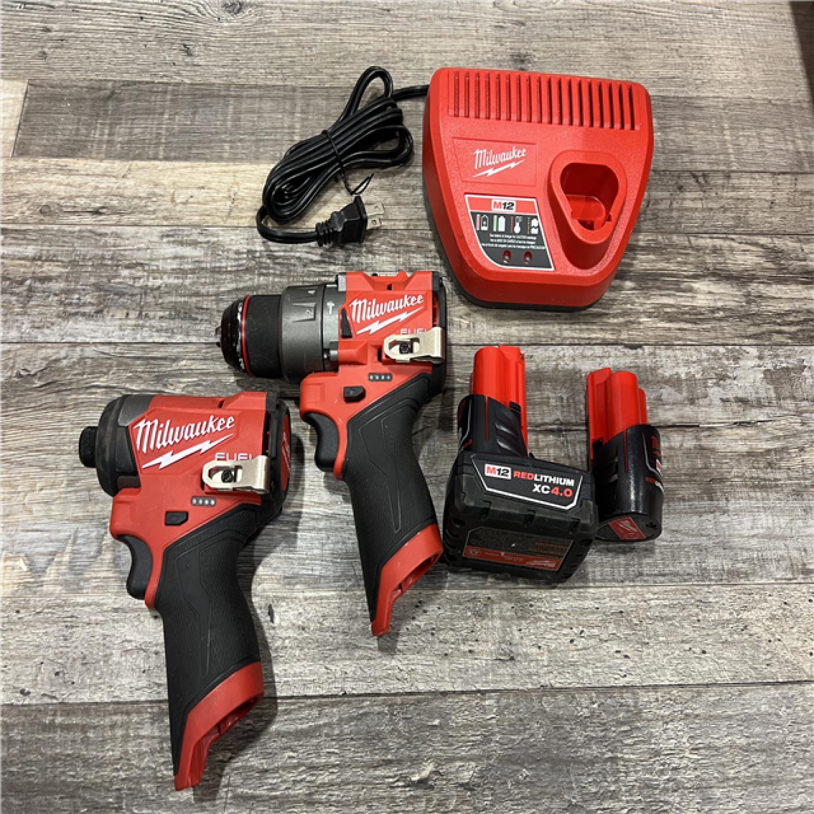 AS-IS Milwaukee 3497-22 12V Brushless Hammer Drill and Impact Driver Combo Kit