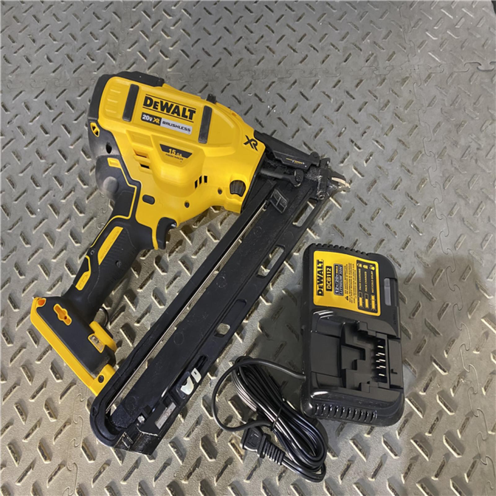 Houston location AS-IS DEWALT 20V MAX XR 15 Ga. Cordless 34 Deg Nailer 20 V