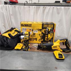 AS IS DEWALT 20-Volt Maximum Lithium-Ion Cordless 4-Tool Combo Kit with (2) 4 Ah Batteries and Charger