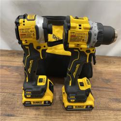 AS IS DEWALT 20V MAX XR Cordless Drill/Driver, ATOMIC Impact Driver 2 Tool Combo Kit, (2) 2.0Ah Batteries, Charger, and Bag