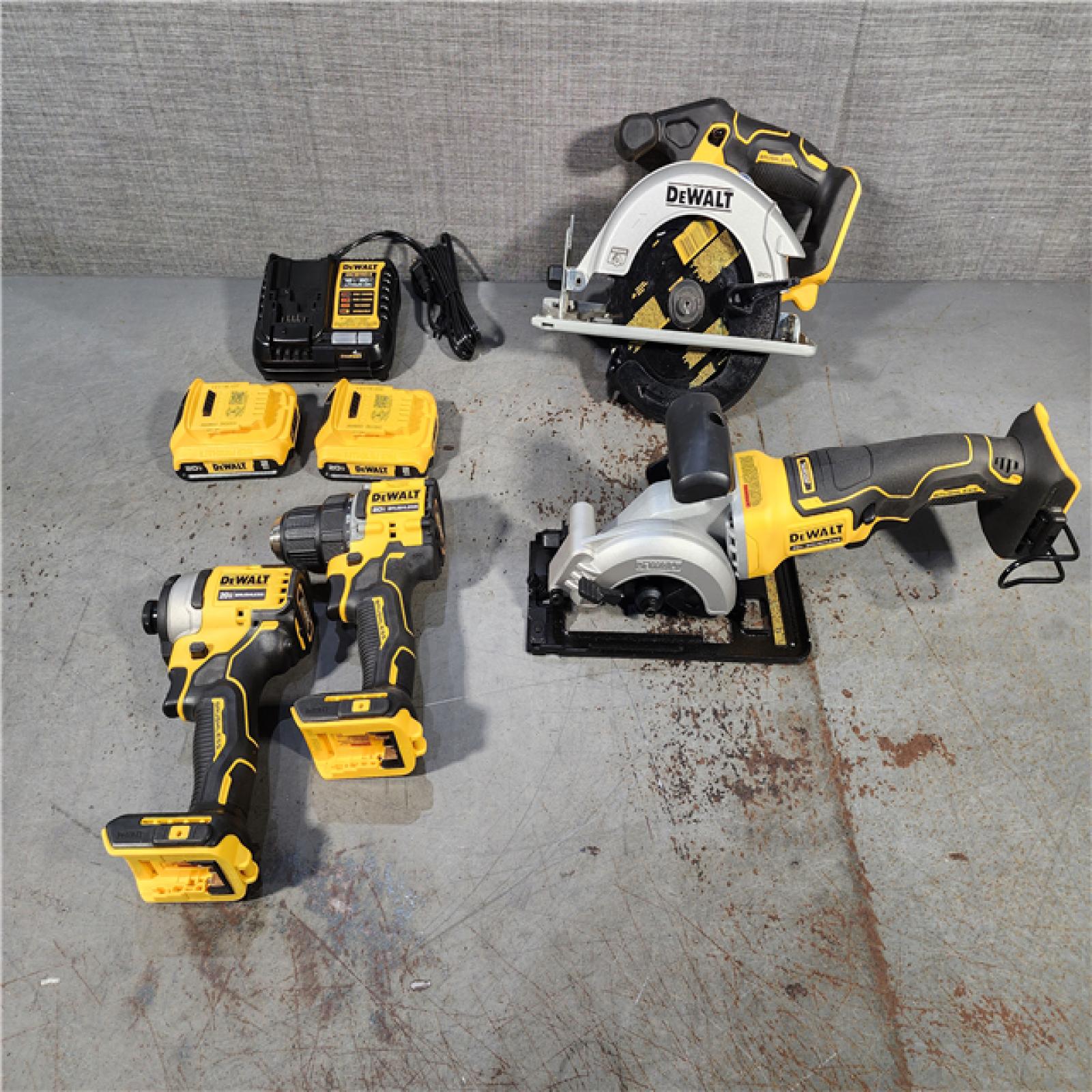 HOUSTON LOCATION - AS-IS DEWALT 4 TOOL COMBO KIT W/ (2) BATTERY & CHARGER