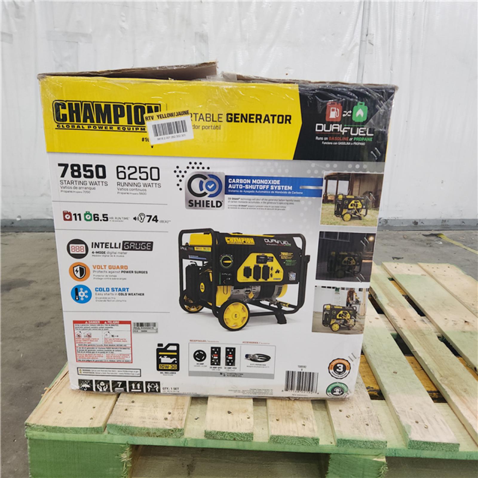 Houston Location - AS-IS Champion 6250 Running Watts Generator