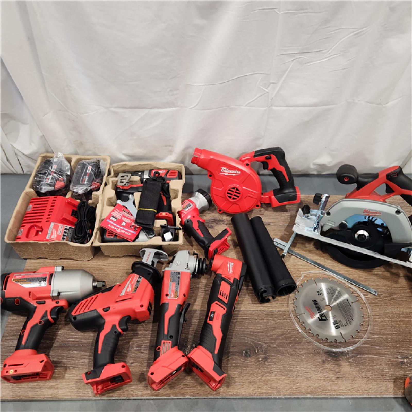 AS-IS M18 18-Volt Lithium-Ion Cordless Combo Kit (9-Tool) with (2) Batteries, Charger, and Tool Bag