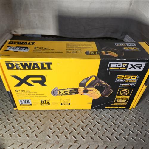 Houston location AS-IS DEWALT 20V MAX 8 in. Brushless Cordless Battery Powered Pruning Chainsaw (Tool Only)