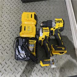 Houston location AS-IS DEWALT 20V MAX XR Hammer Drill and ATOMIC Impact Driver 2 Tool Cordless Combo Kit with (2) 4.0Ah Batteries, Charger, and Bag