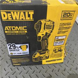 Houston location AS-IS DEWALT DCF850P1 ATOMIC 20V MAX Lithium-Ion Brushless Cordless 3-Speed 1/4 Impact Driver Kit 5.0Ah