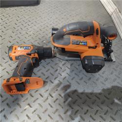 HOUSTON Location-AS-IS-RIDGID 18V Cordless 1/2 in. Drill/Driver and 6-1/2 in. Circular Saw Combo Kit with 2.0 Ah and 4.0 Ah Battery, Charger, and Bag APPEARS IN NEW Condition