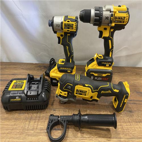 AS IS DEWALT 20-Volt Lithium-Ion Cordless 3-Tool Combo Kit with FLEXVOLT 9 Ah and 20V 6 Ah Batteries and Charger