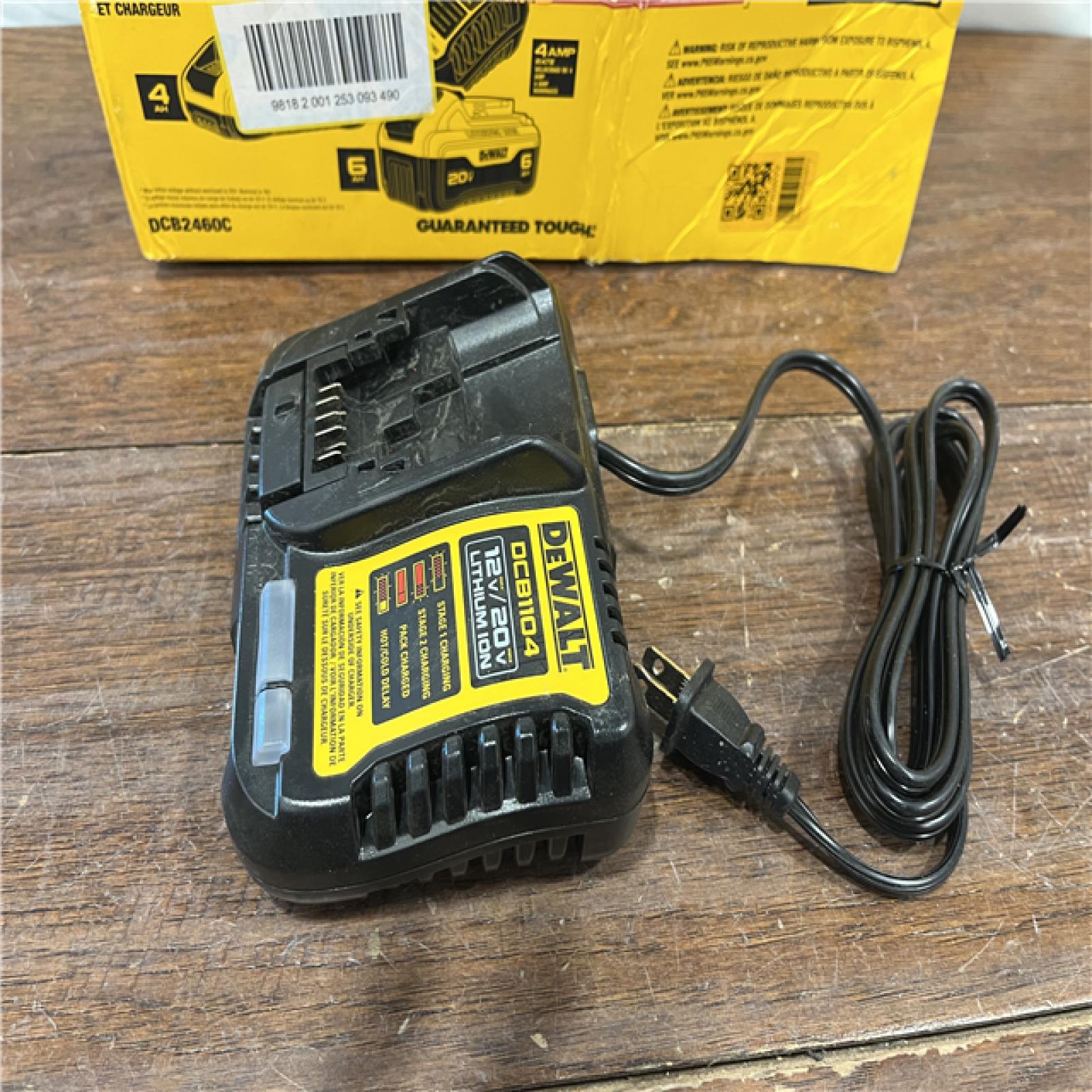 AS-ISDEWALT 20V MAX Lithium-Ion 6.0Ah and 4.0Ah Battery and Charger Starter Kit