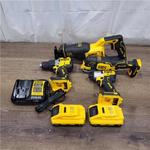 AS-IS DEWALT 20-Volt Maximum Lithium-Ion Cordless 4-Tool Combo Kit with (2) 4 Ah Batteries and Charger