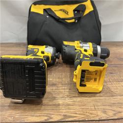 AS IS DEWALT 20V MAX Cordless Brushless Hammer Drill/Driver 2 Tool Combo Kit with FLEXVOLT ADVANTAGE