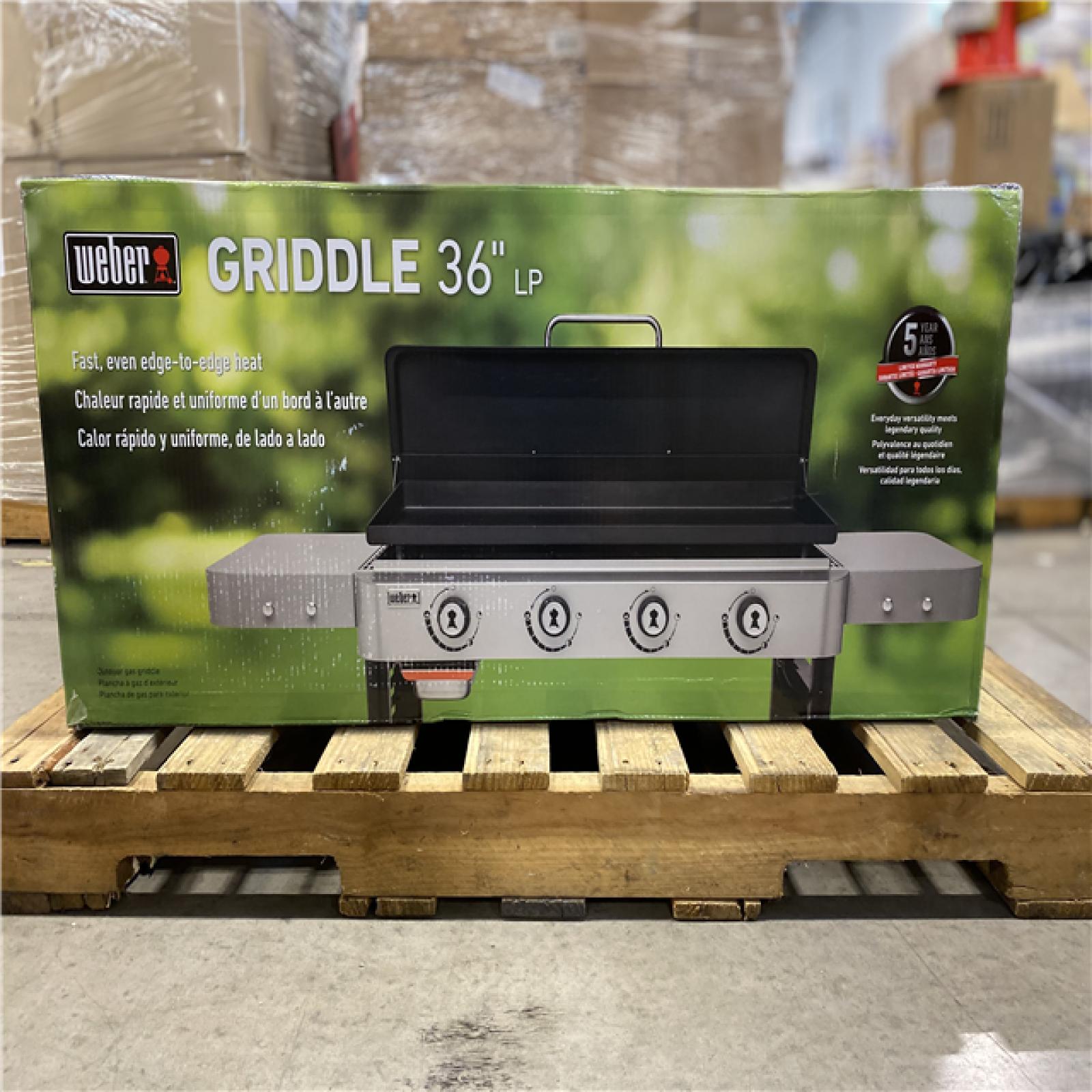 DALLAS LOCATION - Weber Griddle 4-Burner Propane Gas 36 in. Flat Top Grill in Black