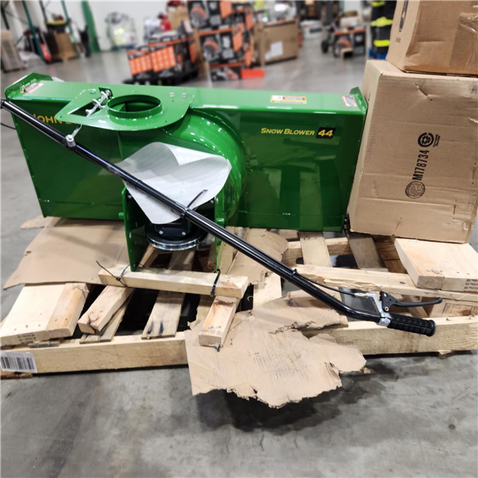 Dallas Location - As-Is John Deere 44 in. Two-Stage Snow Blower Attachment for 100 Series Tractors-Appears Like New Condition