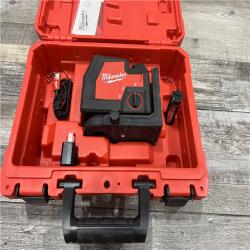 AS-IS MILWAUKEE 100 Ft. REDLITHIUM Lithium-Ion USB Green Rechargeable Cross Line Laser Level with Charger