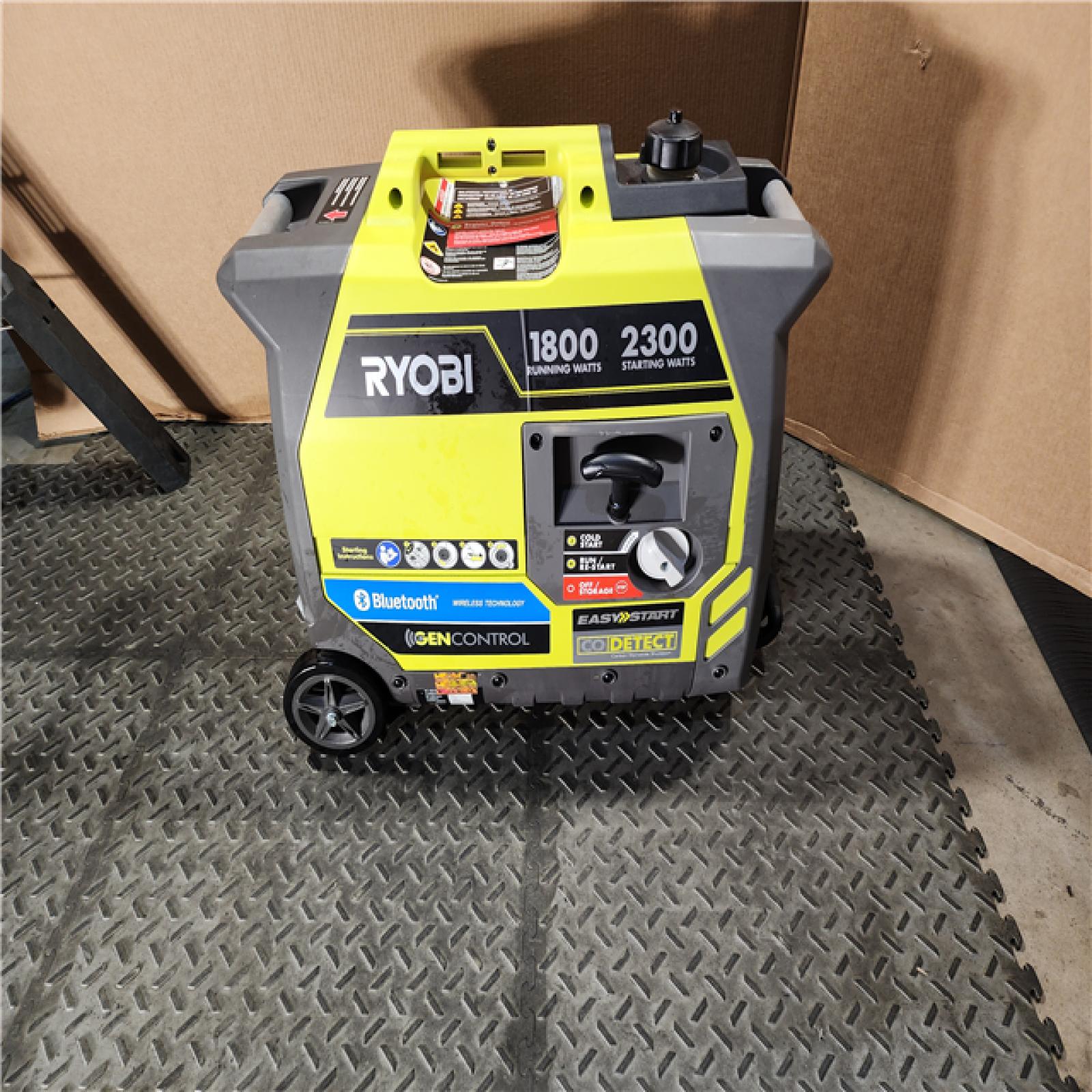 HOUSTON LOCATION - AS-IS RYOBI 2,300-Watt Recoil Start Bluetooth Super Quiet Gasoline Powered Digital Inverter Generator with CO Shutdown Sensor