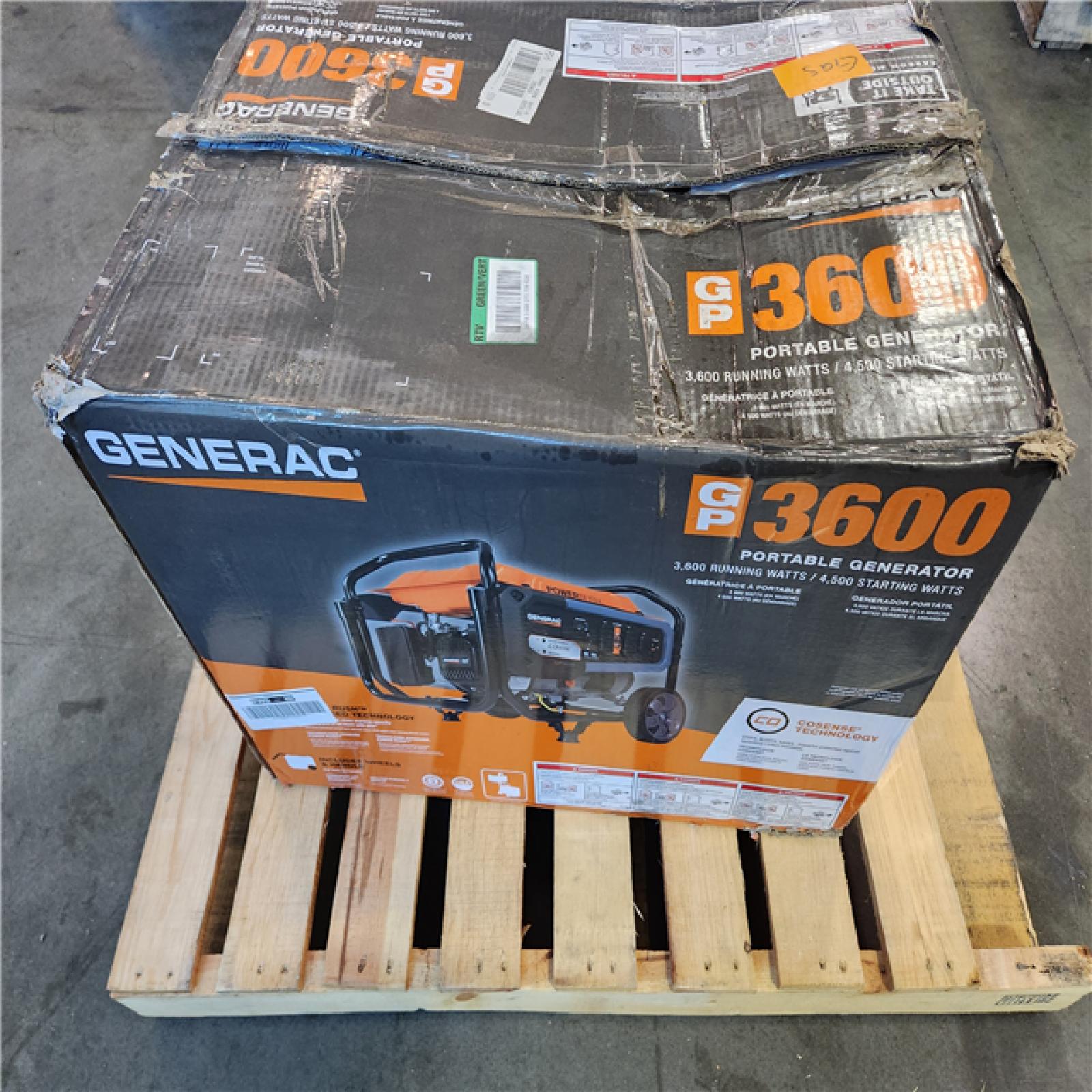 California AS-IS Generac 3,600 Running Watts/ 4,500 Starting Watts Portable Generator