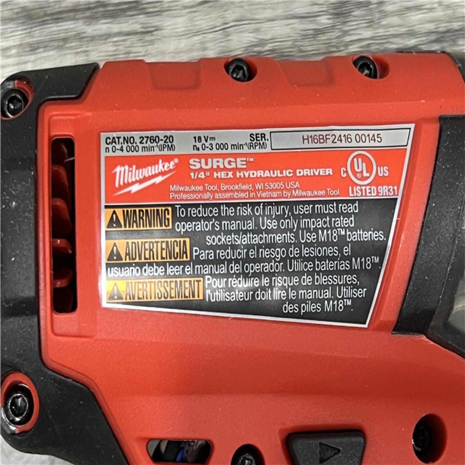 AS-IS Milwaukee 2760-20 - M18 Fuel Surge 18V Cordless Drill/Driver Bare Tool