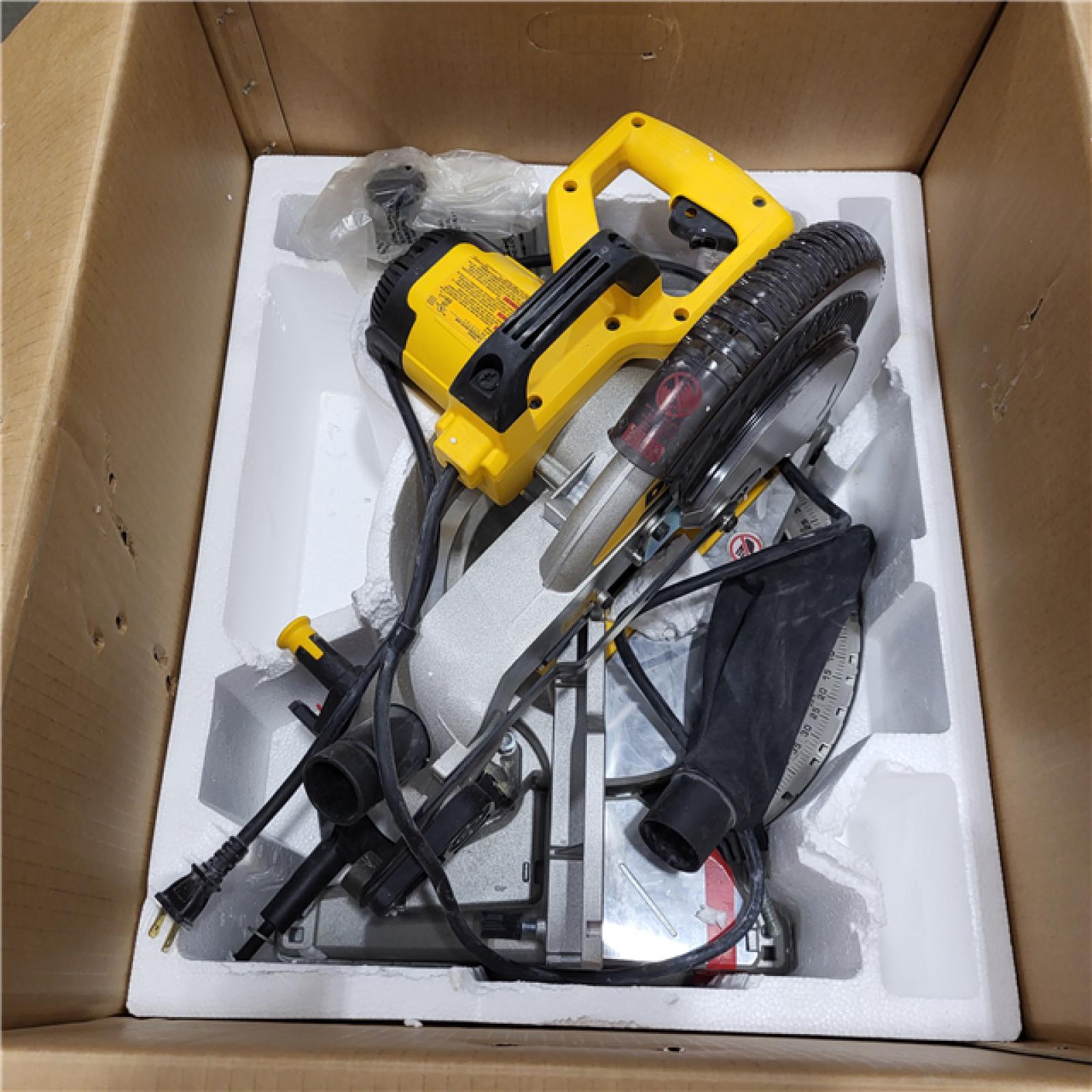 AS-IS  DEWALT 15 Amp Corded 10 in. Compound Single Bevel Miter Saw