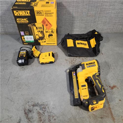 HOUSTON LOCATION - AS-IS DEWALT ATOMIC 20V MAX Lithium Ion Cordless 23 Gauge Pin Nailer Kit with 2.0Ah Battery and Charger