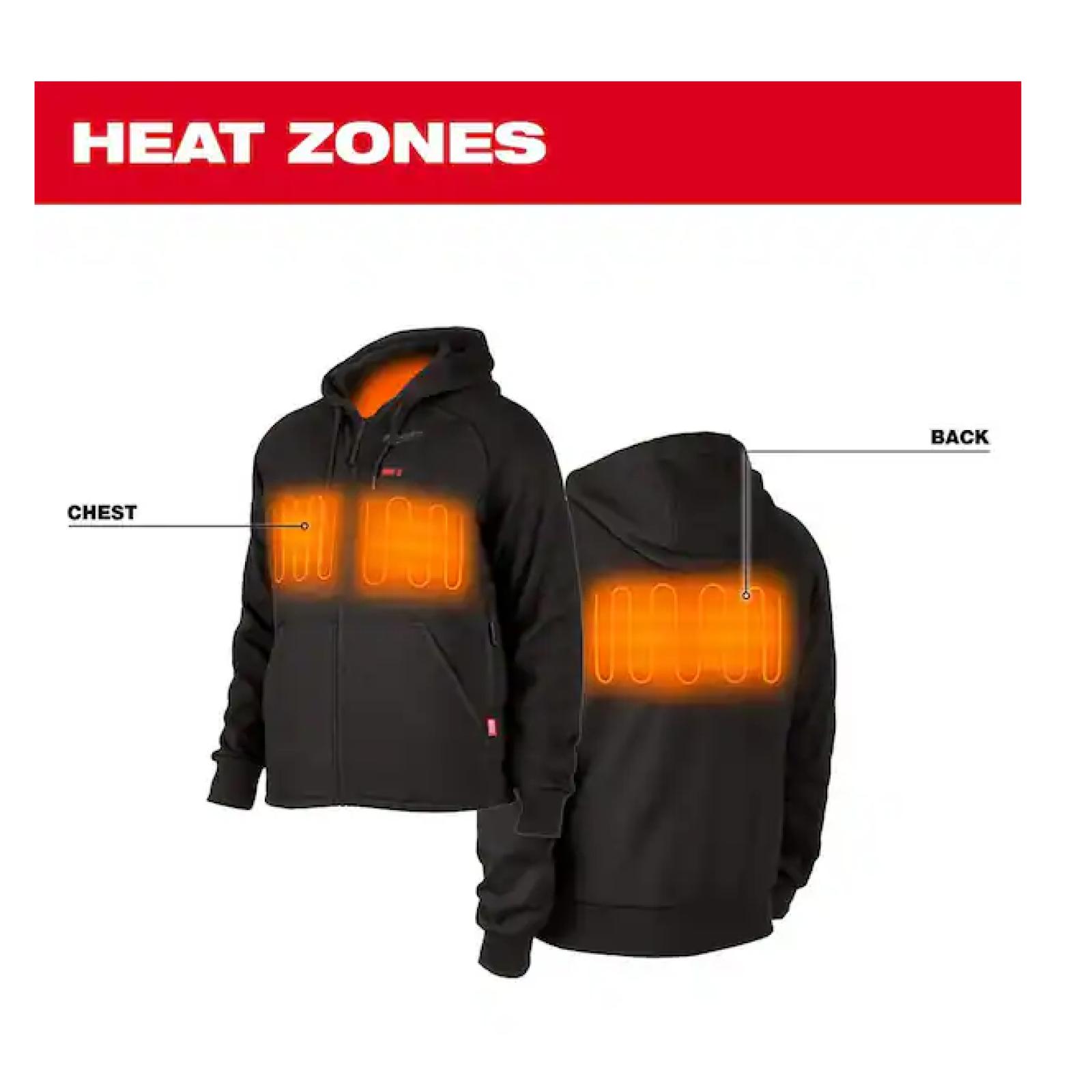 NEW! - Milwaukee Men's Small M12 12-Volt Lithium-Ion Cordless Black Heated Jacket Hoodie Kit with (1) 2.0 Ah Battery and Charger