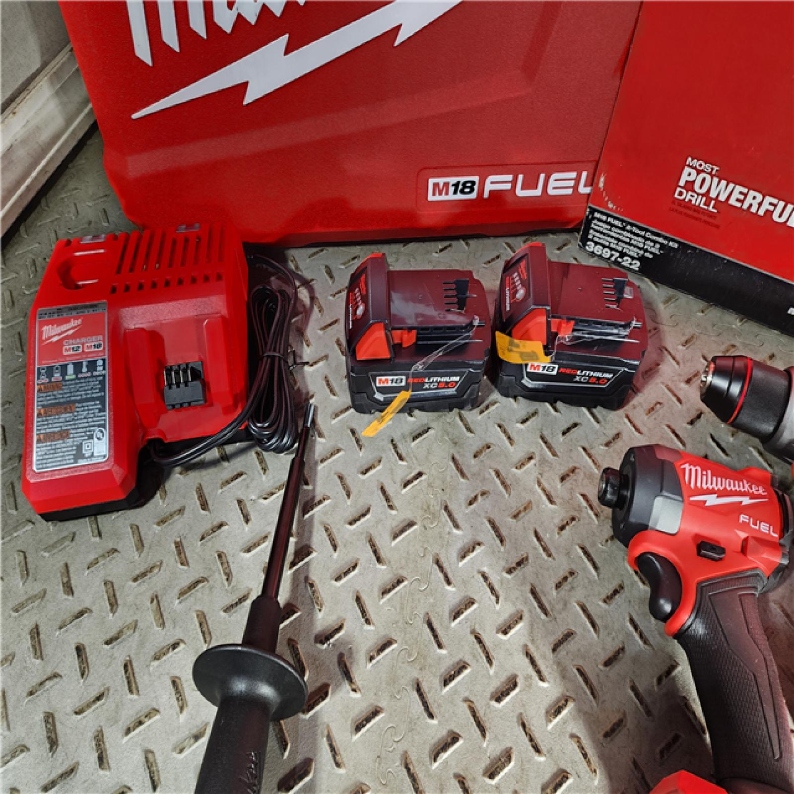 HOUSTON LOCATION - AS-IS (APPEARS LIKE NEW) M18 FUEL 18V Lithium-Ion Brushless Cordless Hammer Drill and Impact Driver Combo Kit (2-Tool) with 2 Batteries