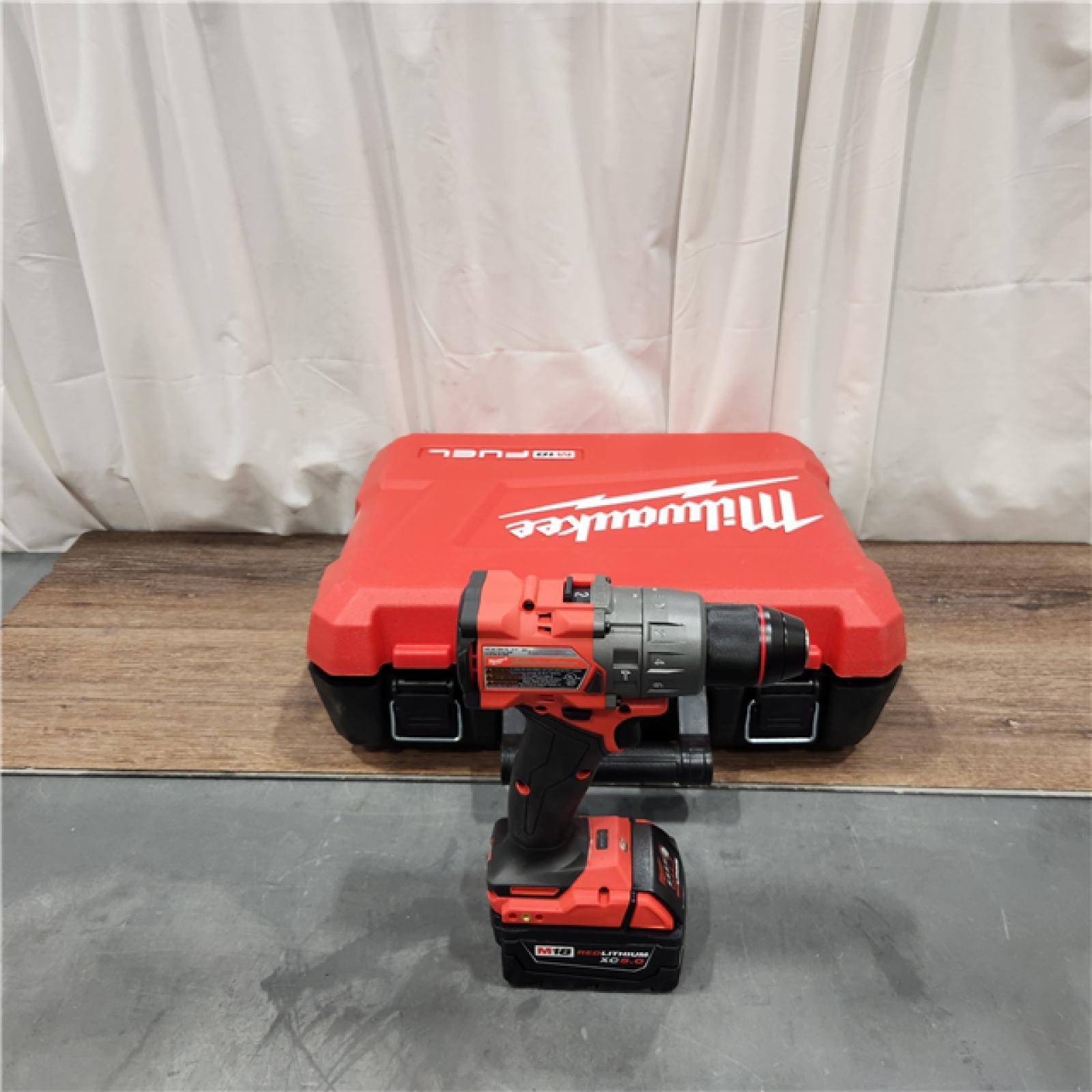 AS IS Milwaukee 2904-22 Hammer Drill Driver Kit with Batteries  Charger & Tool Case  Red