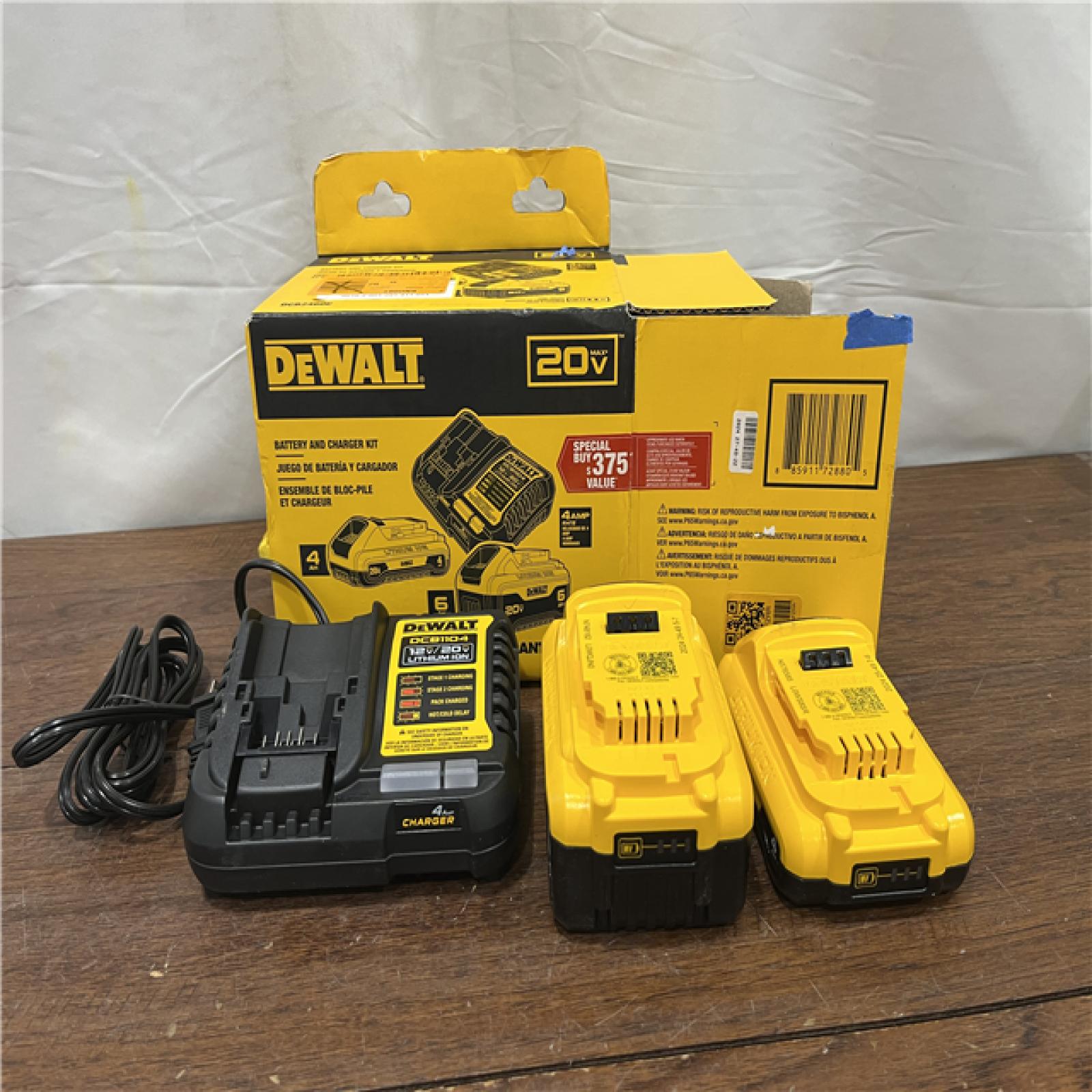 AS-ISDEWALT 20V MAX Lithium-Ion 6.0Ah and 4.0Ah Battery and Charger Starter Kit