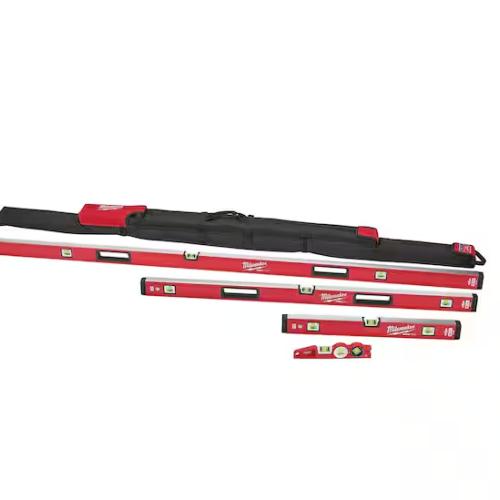 NEW! - Milwaukee 10 in. /24 in. /48 in. /78 in. REDSTICK Magnetic Box and Torpedo Level Set