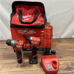 AS IS Milwaukee 3497-22 12V Brushless Hammer Drill and Impact Driver Combo Kit