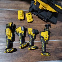 California As-Is Dewalt Brushless 4-Tool Combo Kit (Batteries andTool Bag Included) (MISSING CHARGER)