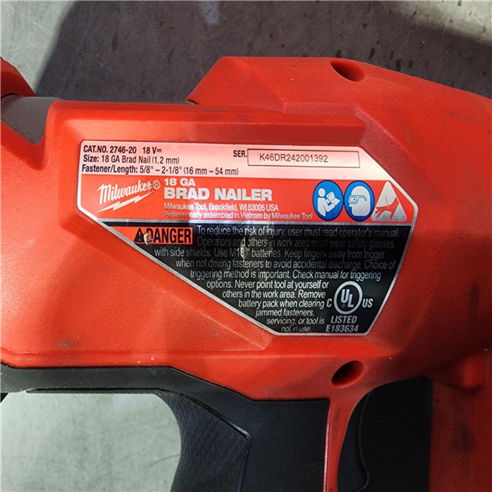 HOUSTON LOCATION - AS-IS Milwaukee M18 Fuel 18V Brushless 18-Gauge Brad Nailer 2746-20 (Bare Tool)