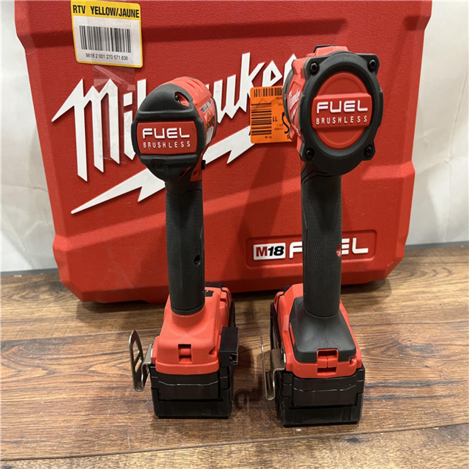 AS-IS Milwaukee M18 FUEL 18V Lithium-Ion Brushless Cordless Hammer Drill and Impact Driver Combo Kit (2-Tool) with 2 Batteries