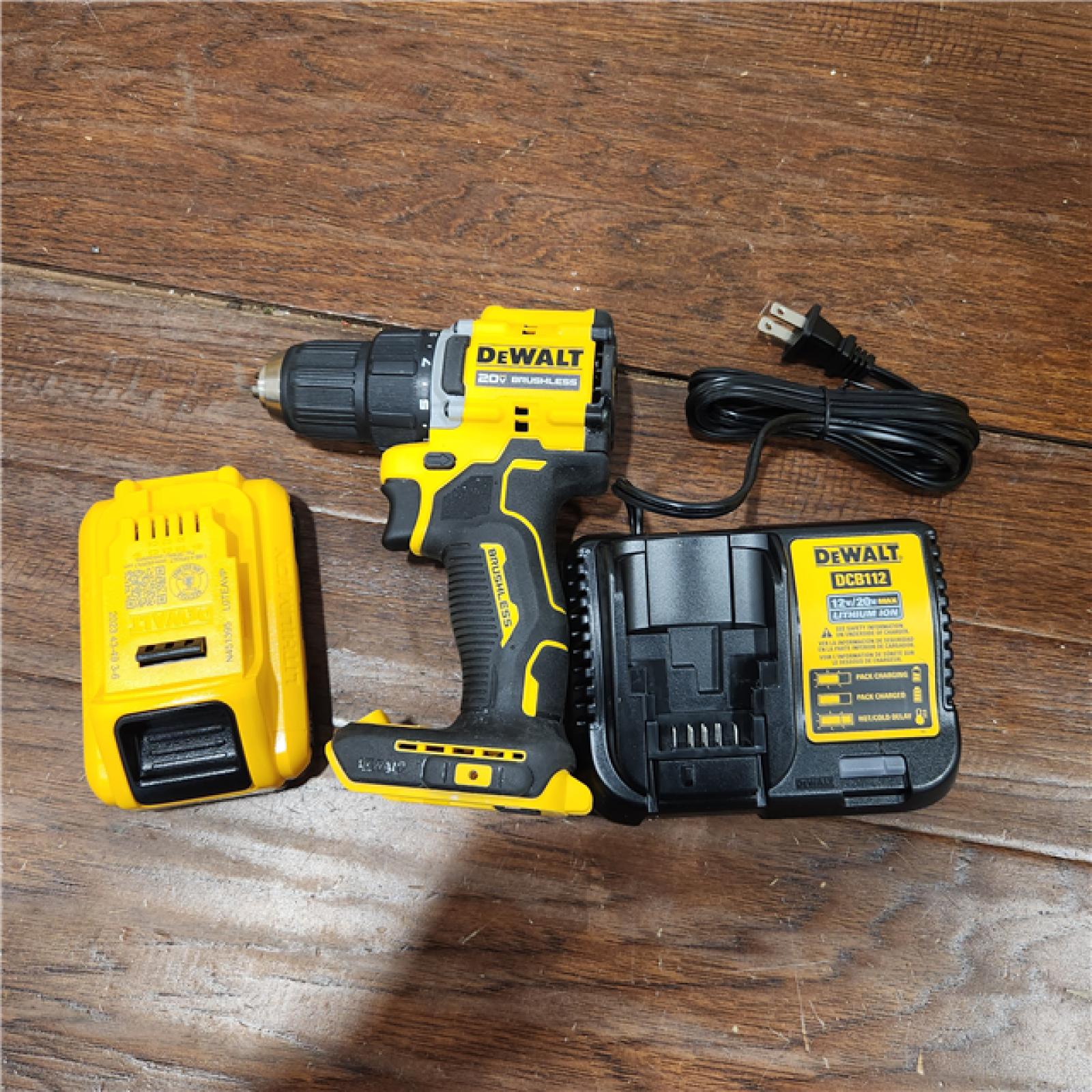 AS-IS ATOMIC 20-Volt Lithium-Ion Cordless 1/2 in. Compact Hammer Drill with 3.0Ah Battery, Charger and Bag