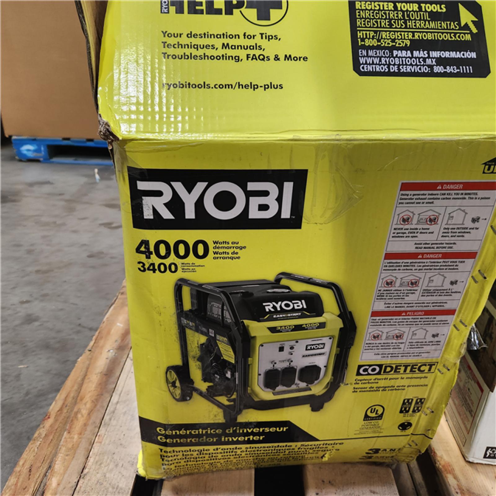 Dallas Location - As-Is RYOBI 4000-Watt Gasoline Powered Portable Generator