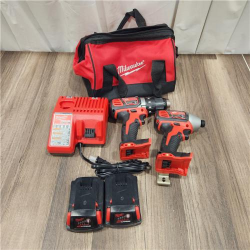 AS IS Milwaukee M18 18V Cordless Brushed 2 Tool Drill/Driver and Impact Driver Kit