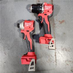 HOUSTON LOCATION - AS-IS M18 18-Volt Lithium-Ion Brushless Cordless Compact Hammer Drill/Impact Combo Kit (2-Tool) with (2) Batteries, Bag