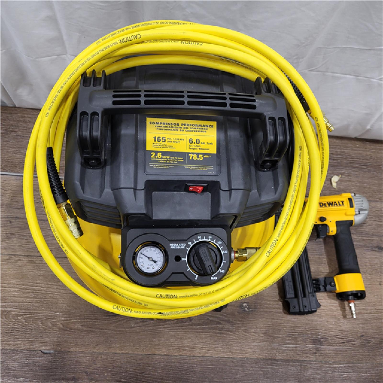 AS-IS DEWALT 6 Gal. 18-Gauge Brad Nailer and Heavy-Duty Pancake Electric Air Compressor Combo Kit