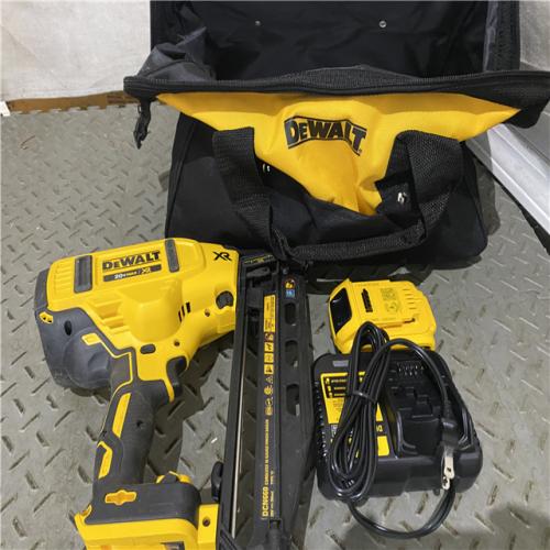 Houston location AS-IS DeWalt DCN660D1 20V 16 Gauge Cordless Angled Finish Nailer Kit W/ 2Ah Battery