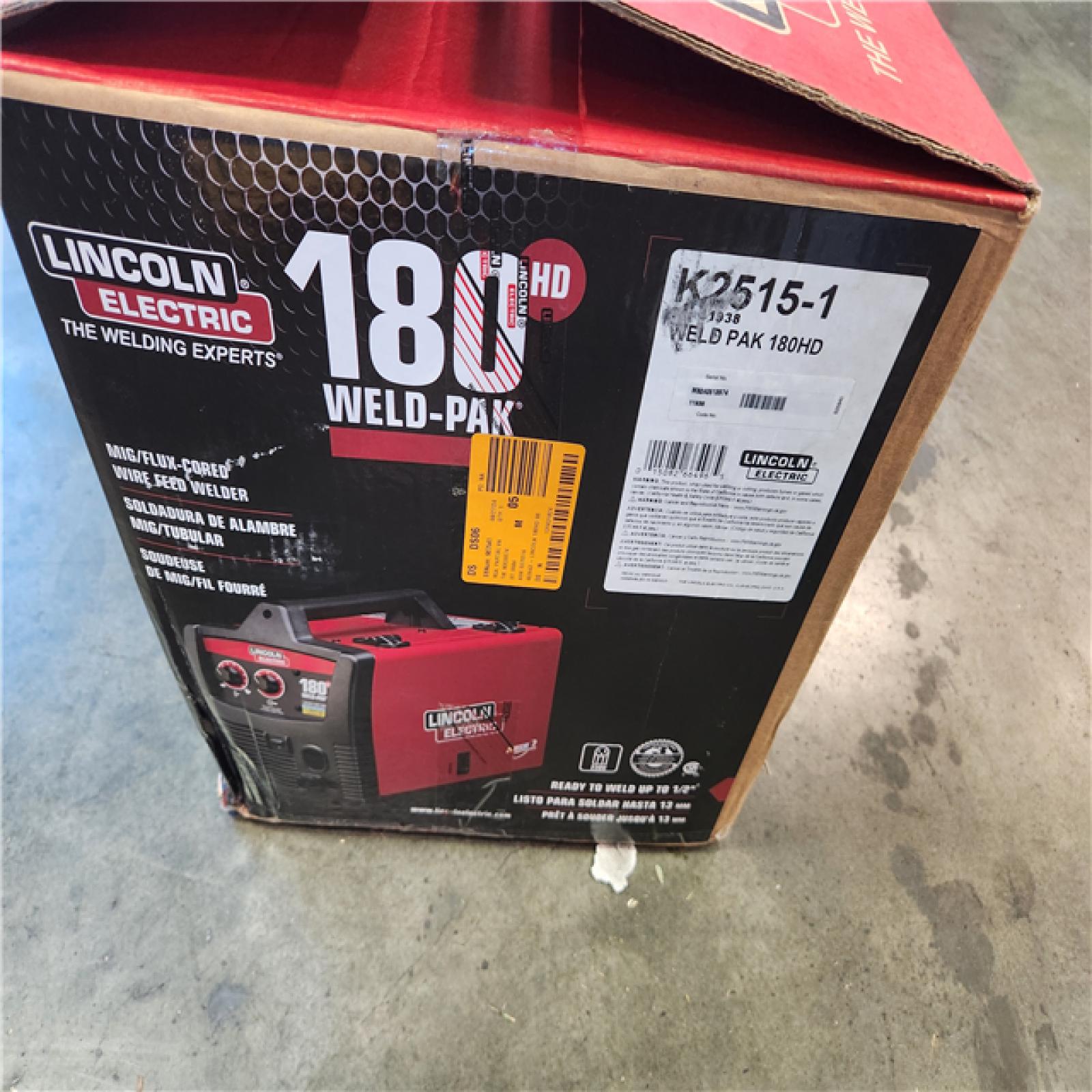 California AS-IS Lincoln Eletectric 180Amp Weld Pak 180 HD