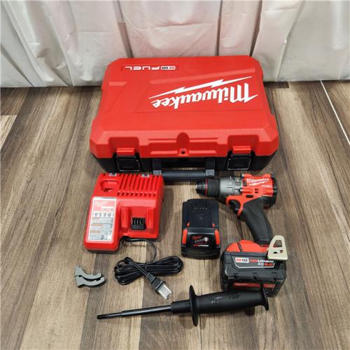 AS IS Milwaukee 2904-22 Hammer Drill Driver Kit with Batteries  Charger & Tool Case  Red