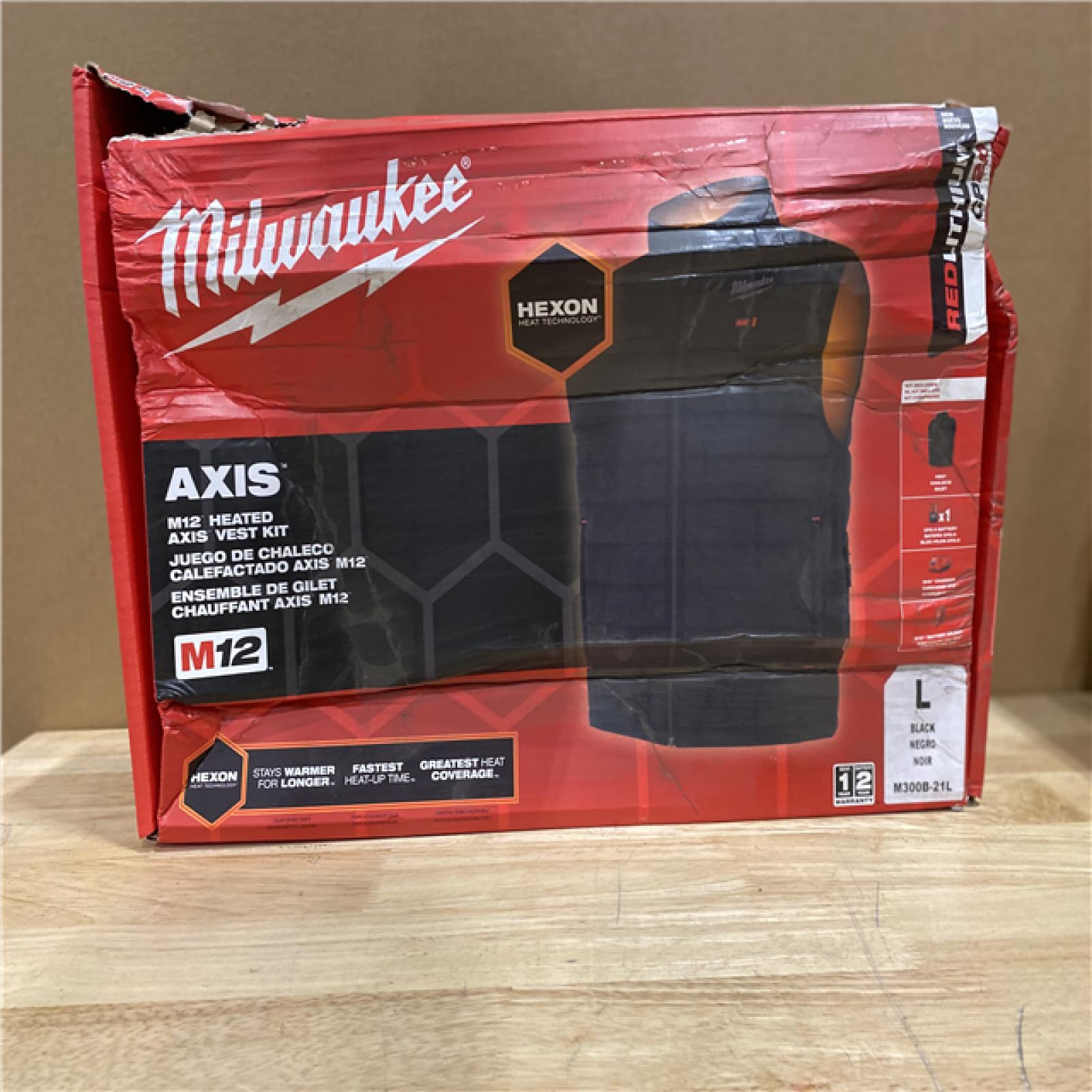 NEW! - Milwaukee Men's Large M12 12-Volt Lithium-Ion Cordless Axis Black Heated Vest Kit with (1) 2.0 Ah Battery and Charger