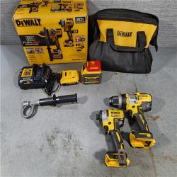 HOUSTON LOCATION - AS-IS DEWALT 20V MAX Cordless Brushless Hammer Drill/Driver 2 Tool Combo Kit with FLEXVOLT ADVANTAGE