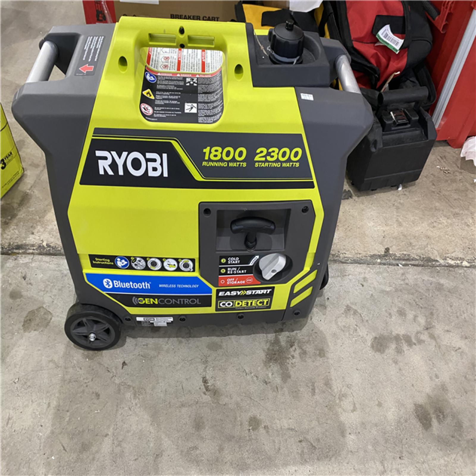 Houston location AS-IS RYOBI 2,300-Watt Recoil Start Bluetooth Super Quiet Gasoline Powered Digital Inverter Generator with CO Shutdown Sensor